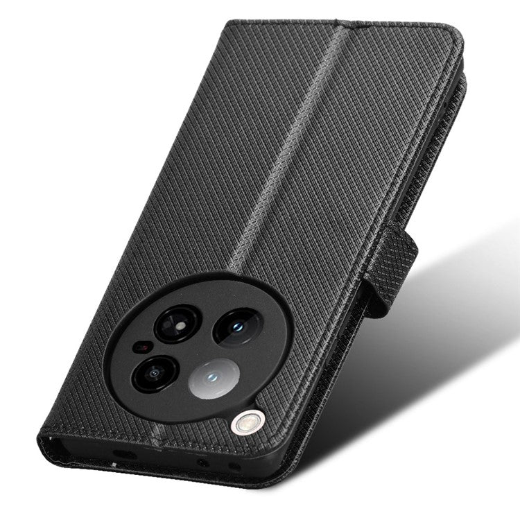 For Infinix Zero 40 4G X6860 Case PU Leather Diamond Texture Wallet Phone Cover - Black