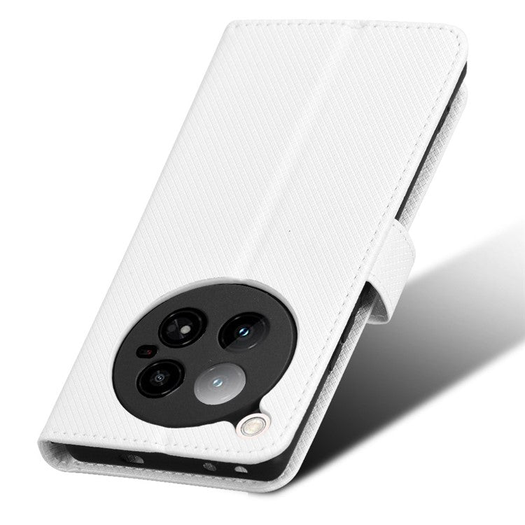 For Infinix Zero 40 4G X6860 Case PU Leather Diamond Texture Wallet Phone Cover - White