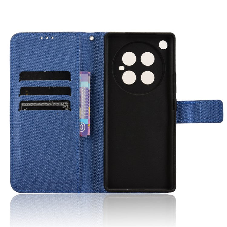 For Infinix Zero 40 4G X6860 Case PU Leather Diamond Texture Wallet Phone Cover - Blue