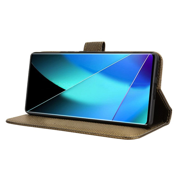 For Infinix Zero 40 4G X6860 Case PU Leather Diamond Texture Wallet Phone Cover - Brown