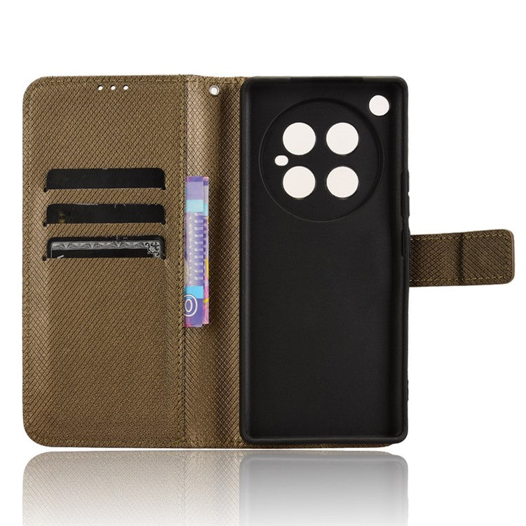 For Infinix Zero 40 4G X6860 Case PU Leather Diamond Texture Wallet Phone Cover - Brown