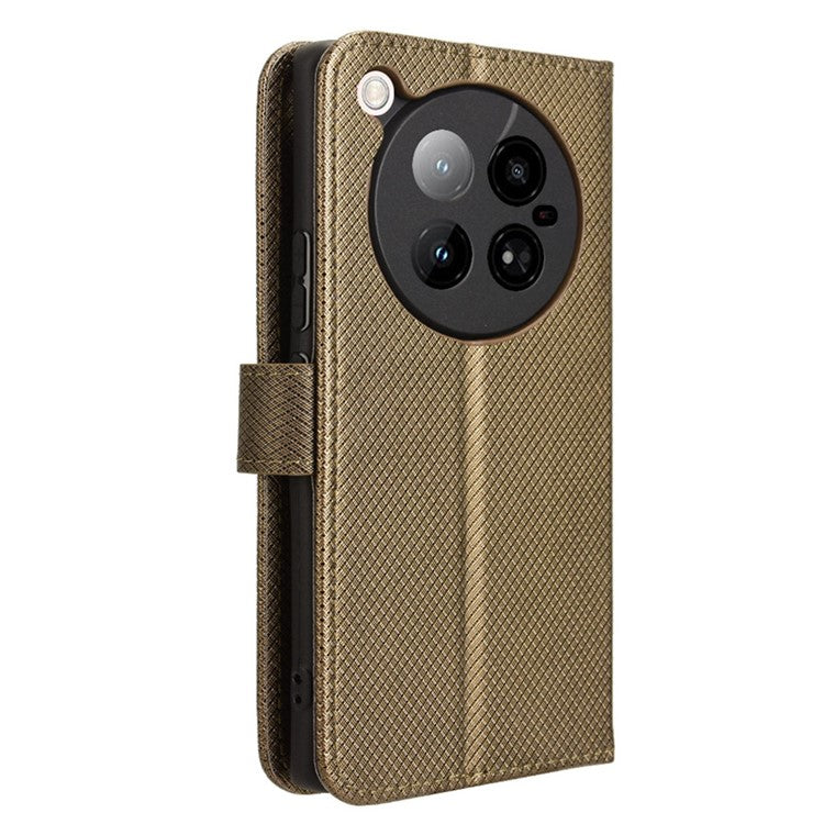 For Infinix Zero 40 4G X6860 Case PU Leather Diamond Texture Wallet Phone Cover - Brown