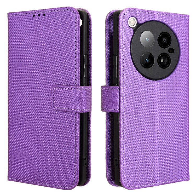 For Infinix Zero 40 4G X6860 Case PU Leather Diamond Texture Wallet Phone Cover - Purple