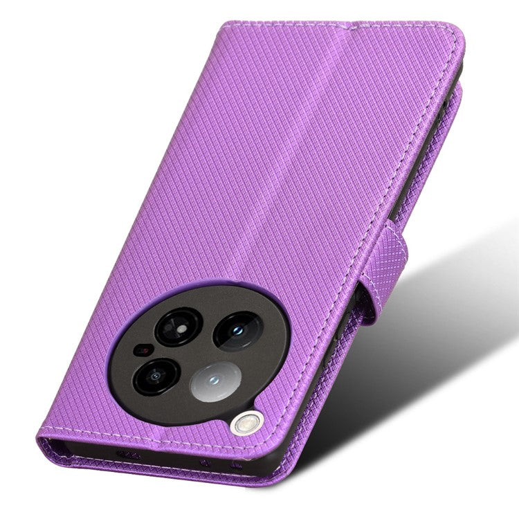 For Infinix Zero 40 4G X6860 Case PU Leather Diamond Texture Wallet Phone Cover - Purple