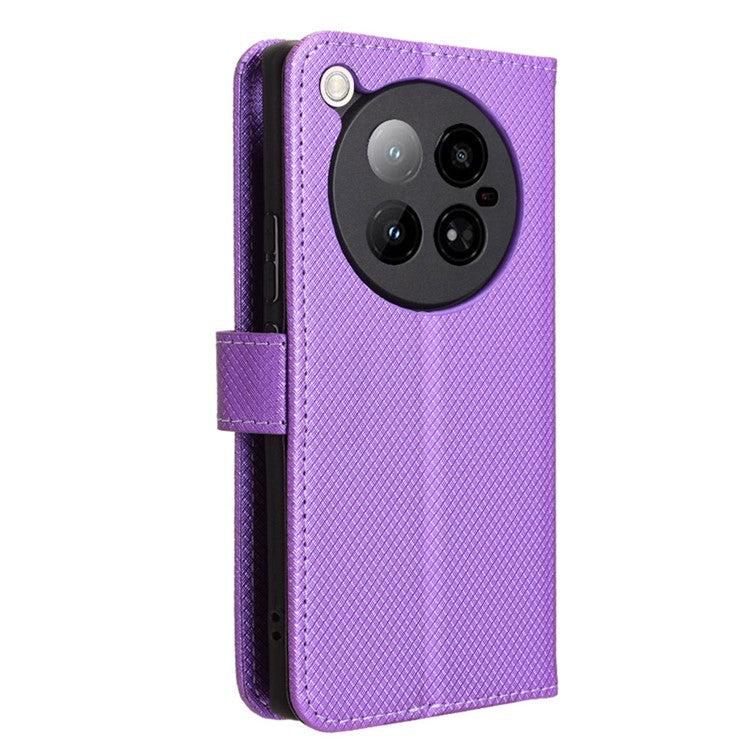 For Infinix Zero 40 4G X6860 Case PU Leather Diamond Texture Wallet Phone Cover - Purple