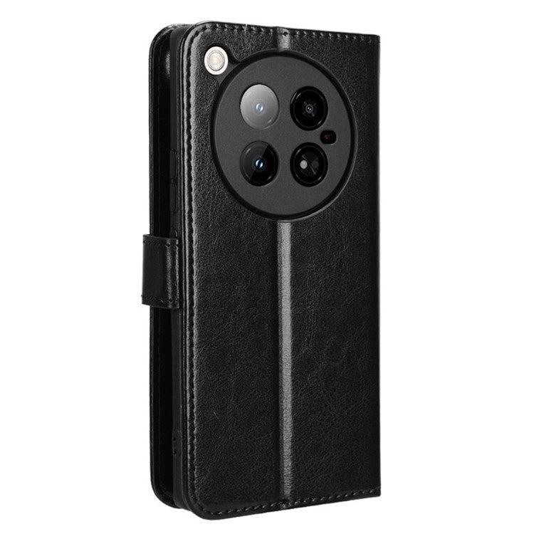 For Infinix Zero 40 4G X6860 Case Crazy Horse Texture PU Leather Phone Wallet Cover - Black