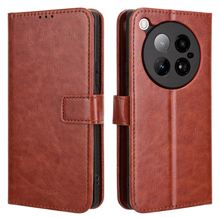 For Infinix Zero 40 4G X6860 Case Crazy Horse Texture PU Leather Phone Wallet Cover - Brown