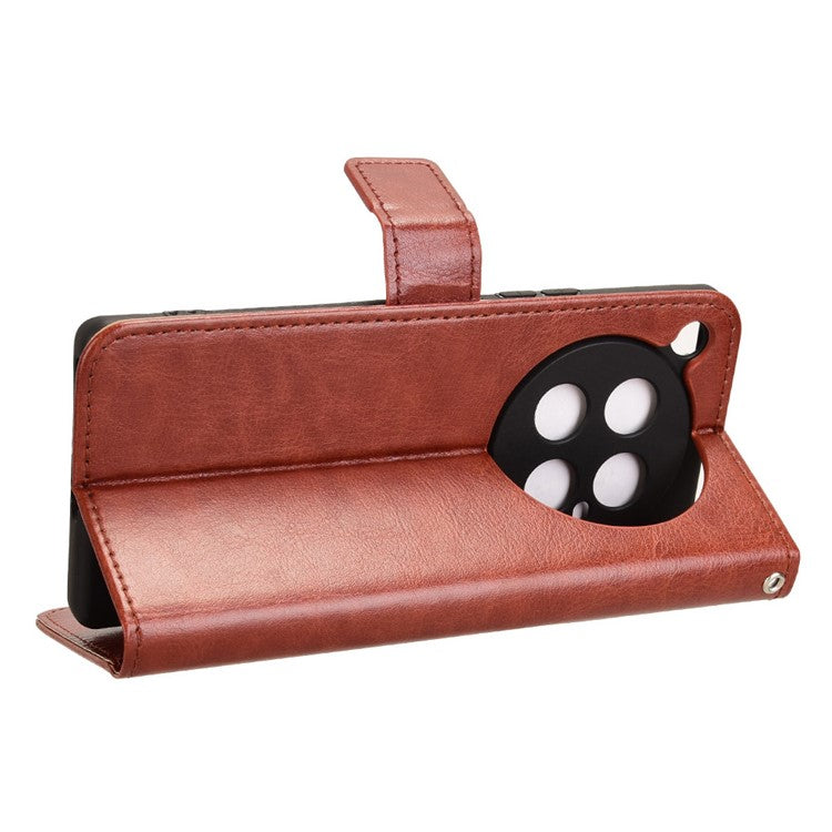 For Infinix Zero 40 4G X6860 Case Crazy Horse Texture PU Leather Phone Wallet Cover - Brown