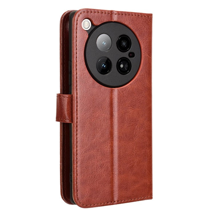 For Infinix Zero 40 4G X6860 Case Crazy Horse Texture PU Leather Phone Wallet Cover - Brown
