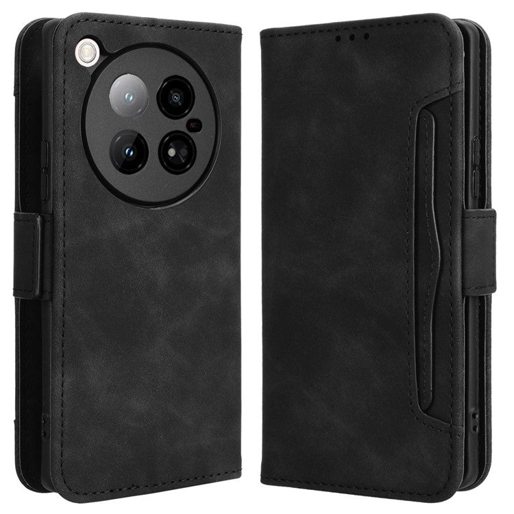 For Infinix Zero 40 4G X6860 Leather Case Phone Wallet Cover with Multiple Card Slots - Black