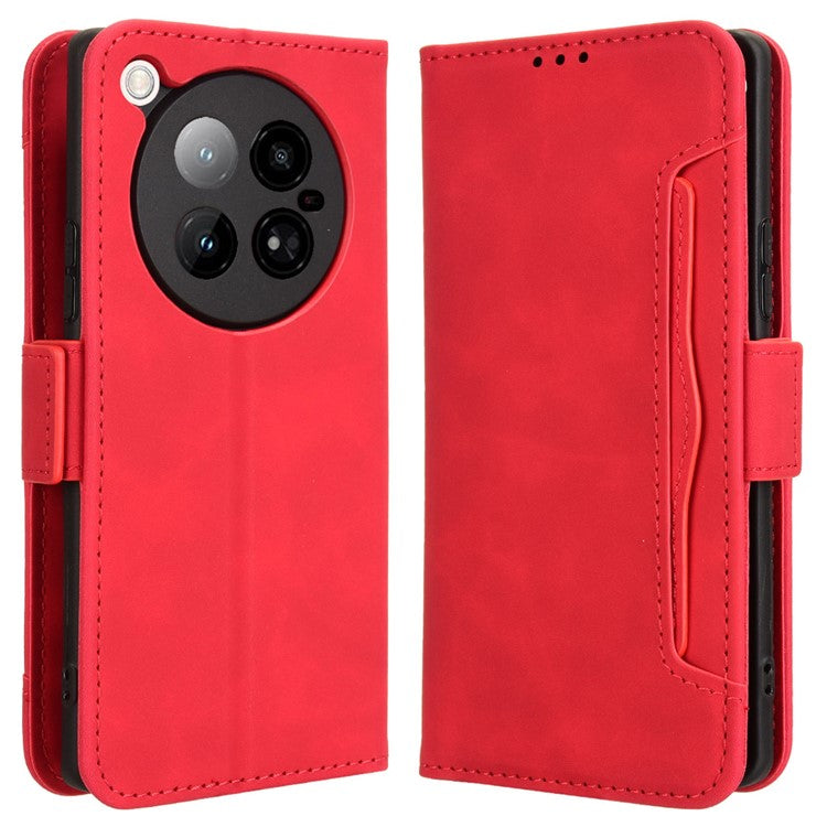For Infinix Zero 40 4G X6860 Leather Case Phone Wallet Cover with Multiple Card Slots - Red