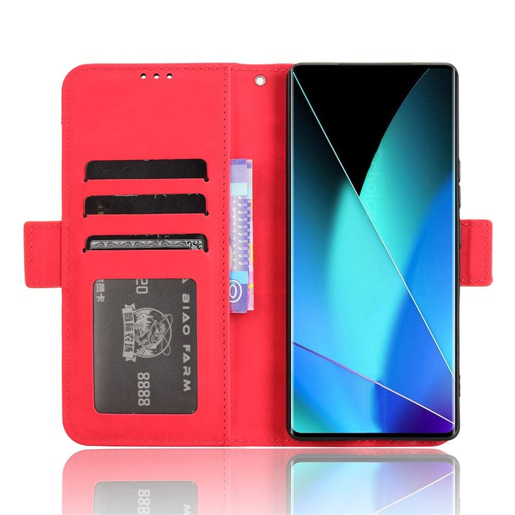 For Infinix Zero 40 4G X6860 Leather Case Phone Wallet Cover with Multiple Card Slots - Red