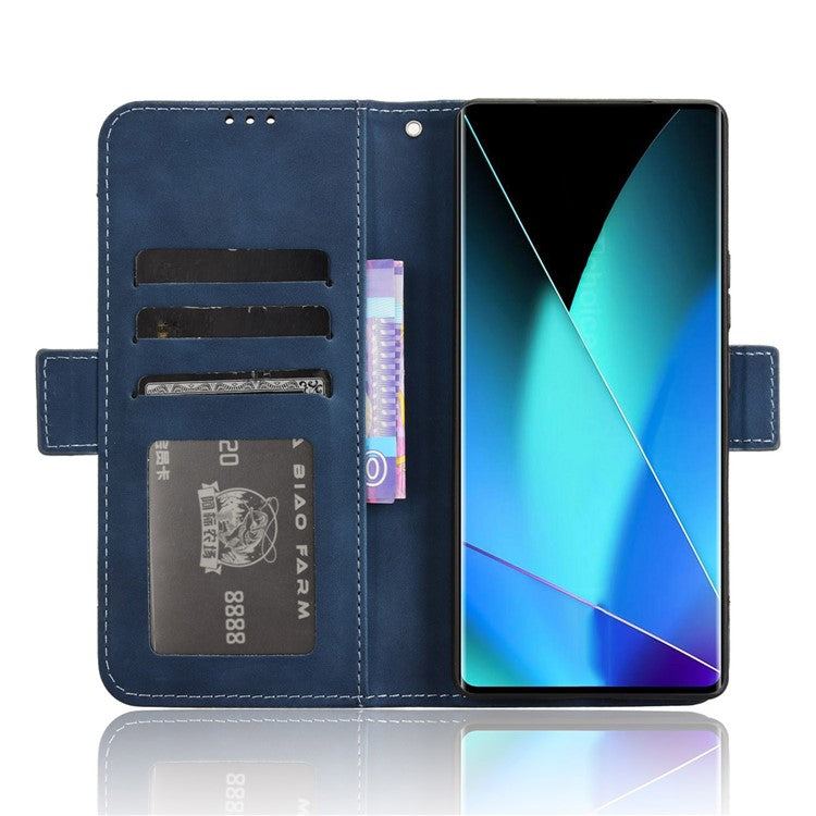 For Infinix Zero 40 4G X6860 Leather Case Phone Wallet Cover with Multiple Card Slots - Blue