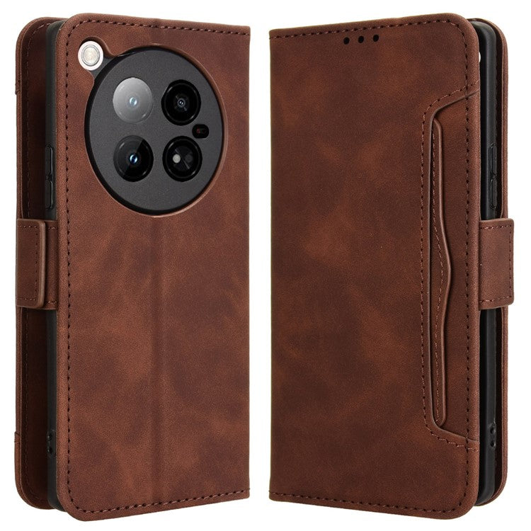 For Infinix Zero 40 4G X6860 Leather Case Phone Wallet Cover with Multiple Card Slots - Brown