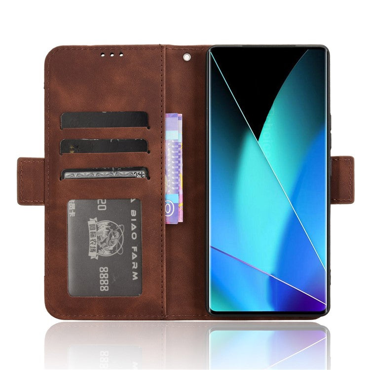 For Infinix Zero 40 4G X6860 Leather Case Phone Wallet Cover with Multiple Card Slots - Brown
