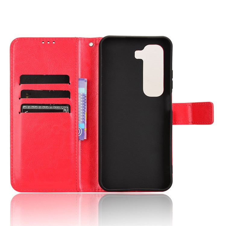 For Infinix Hot 50 5G X6720 Case Crazy Horse Texture PU Leather Phone Wallet Cover - Red