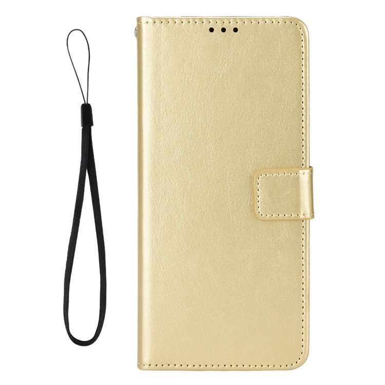 For Infinix Hot 50 5G X6720 Case Crazy Horse Texture PU Leather Phone Wallet Cover - Gold