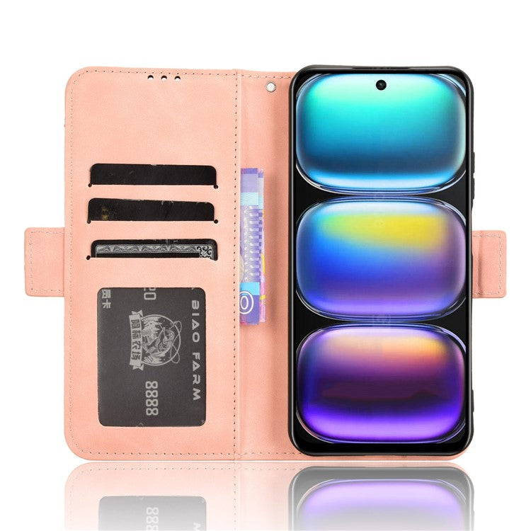 For Infinix Hot 50 5G X6720 Leather Case Phone Wallet Cover with Multiple Card Slots - Pink