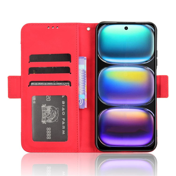 For Infinix Hot 50 5G X6720 Leather Case Phone Wallet Cover with Multiple Card Slots - Red