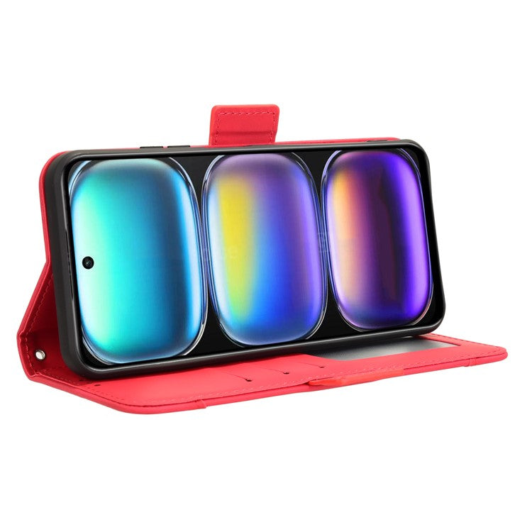 For Infinix Hot 50 5G X6720 Leather Case Phone Wallet Cover with Multiple Card Slots - Red