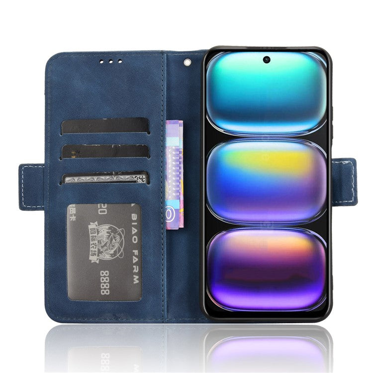 For Infinix Hot 50 5G X6720 Leather Case Phone Wallet Cover with Multiple Card Slots - Blue