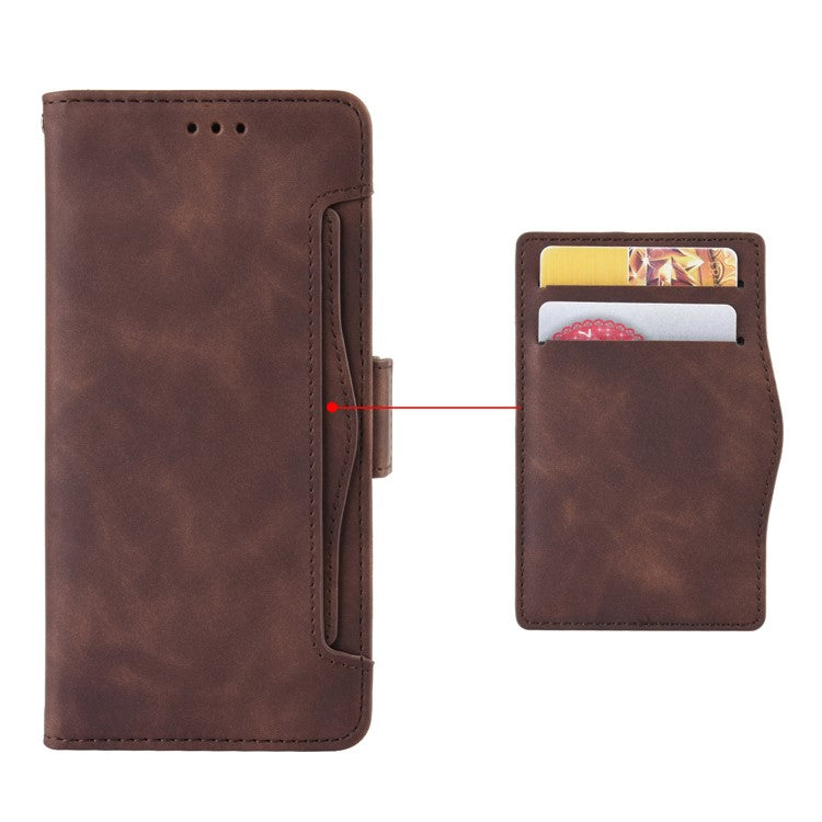 For Infinix Hot 50 5G X6720 Leather Case Phone Wallet Cover with Multiple Card Slots - Brown