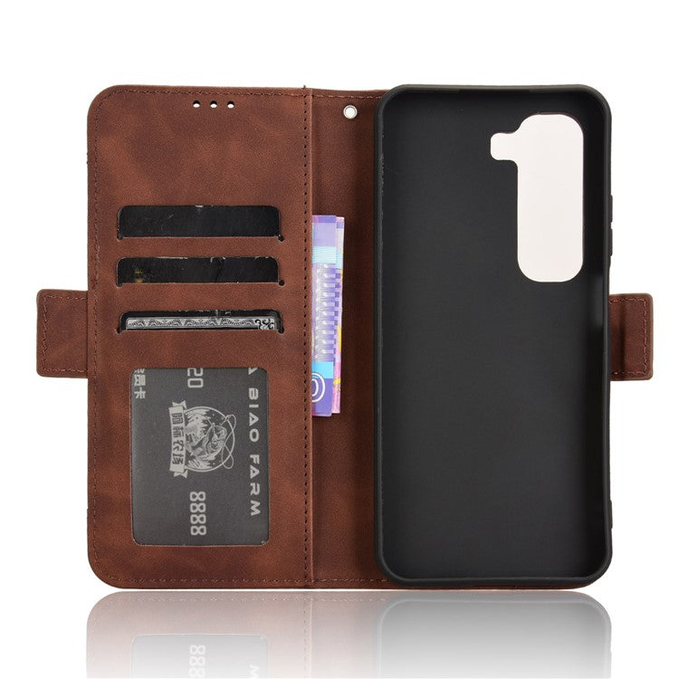 For Infinix Hot 50 4G Leather Case Phone Wallet Cover with Multiple Card Slots - Brown