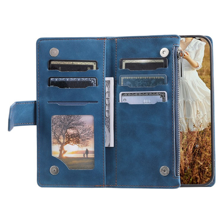 Style 005 For Motorola Edge 50 Neo 5G / Moto S50 5G / Thinkphone 25 5G Wallet Case Rhombus Stitching Line PU Leather Phone Cover - Blue