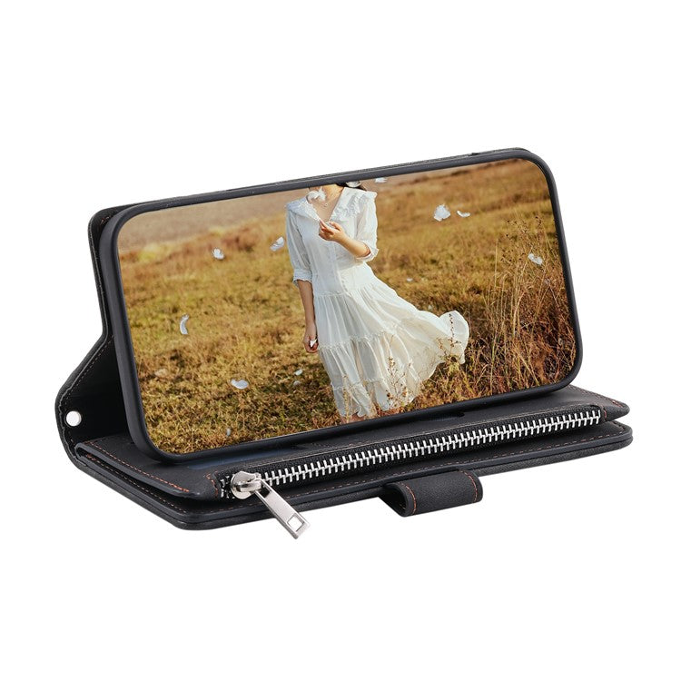 Style 005 For Motorola Edge 50 Neo 5G / Moto S50 5G / Thinkphone 25 5G Wallet Case Rhombus Stitching Line PU Leather Phone Cover - Black