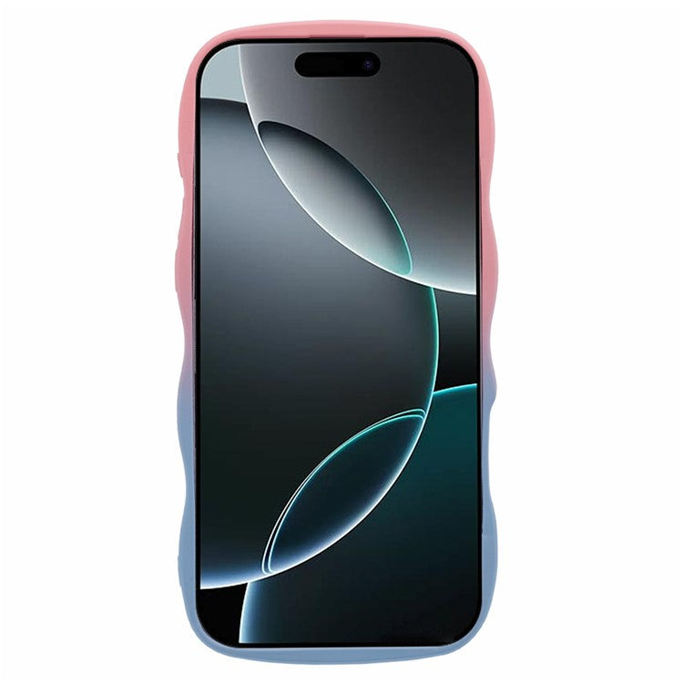 JTW Series for iPhone 16 Pro TPU Phone Case Gradient Color Rubberized Cover - Pink+Sky Blue