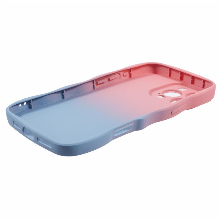 JTW Series for iPhone 16 Pro TPU Phone Case Gradient Color Rubberized Cover - Pink+Sky Blue