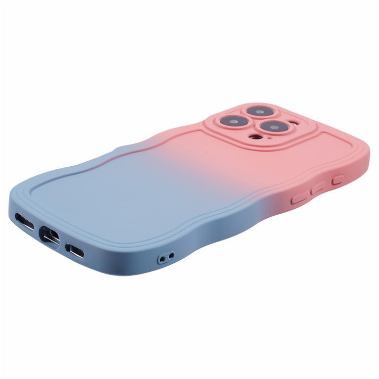 JTW Series for iPhone 16 Pro TPU Phone Case Gradient Color Rubberized Cover - Pink+Sky Blue