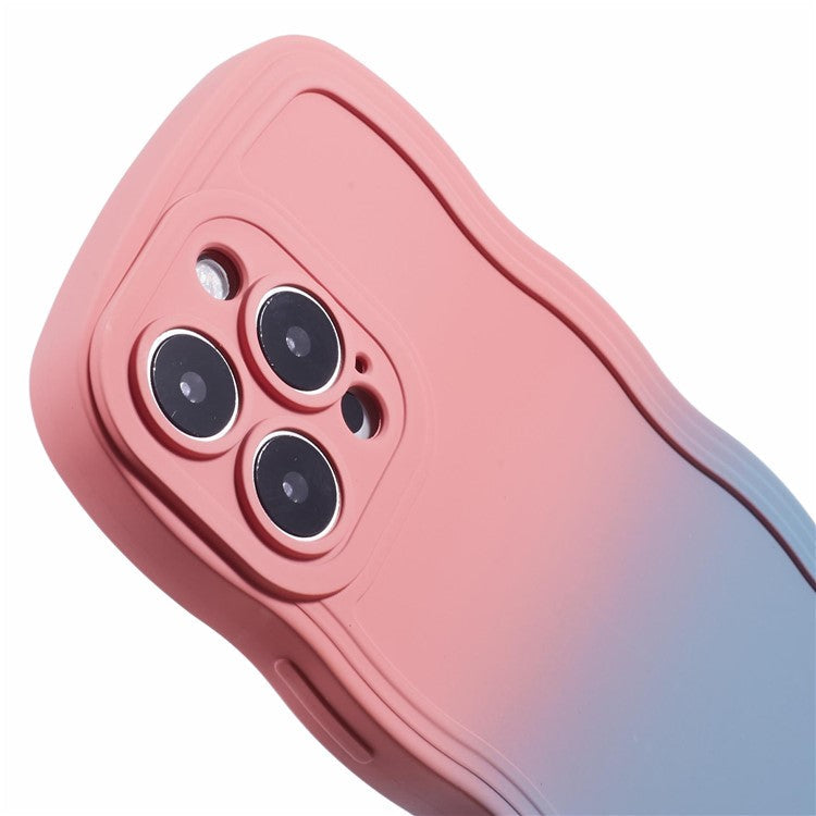 JTW Series for iPhone 16 Pro TPU Phone Case Gradient Color Rubberized Cover - Pink+Sky Blue