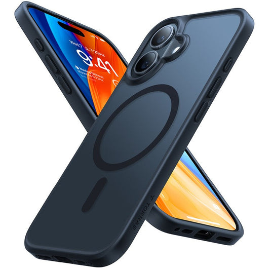 TORRAS For iPhone 16 Plus Case Compatible with MagSafe Skin-Touch Matte PC+TPU Phone Cover - Black