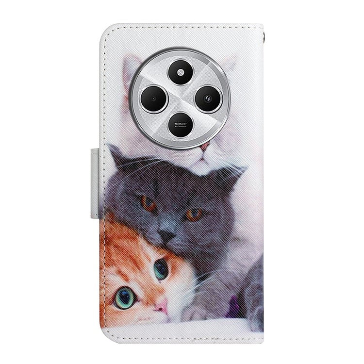 For Xiaomi Poco C75 4G / Redmi 14R 5G / 14C 4G Case Pattern Printing Protective Leather Folio Phone Cover - Three Cats