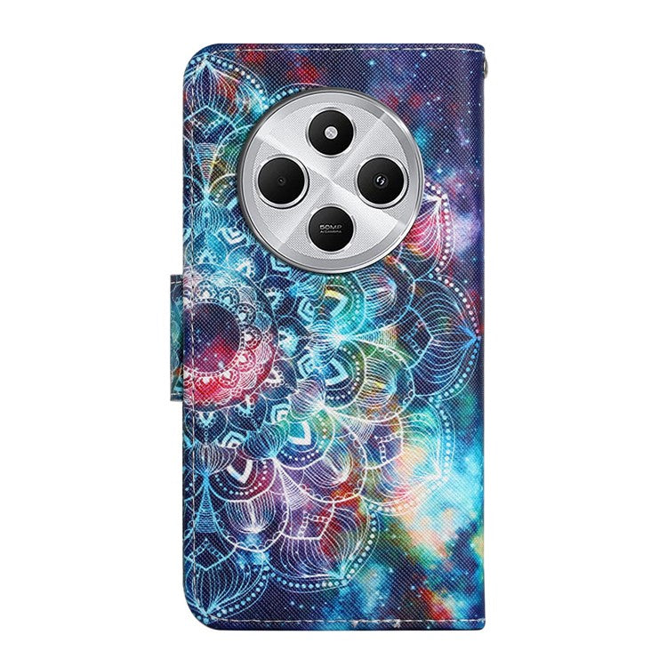 For Xiaomi Poco C75 4G / Redmi 14R 5G / 14C 4G Case Pattern Printing Protective Leather Folio Phone Cover - Galaxy Mandala