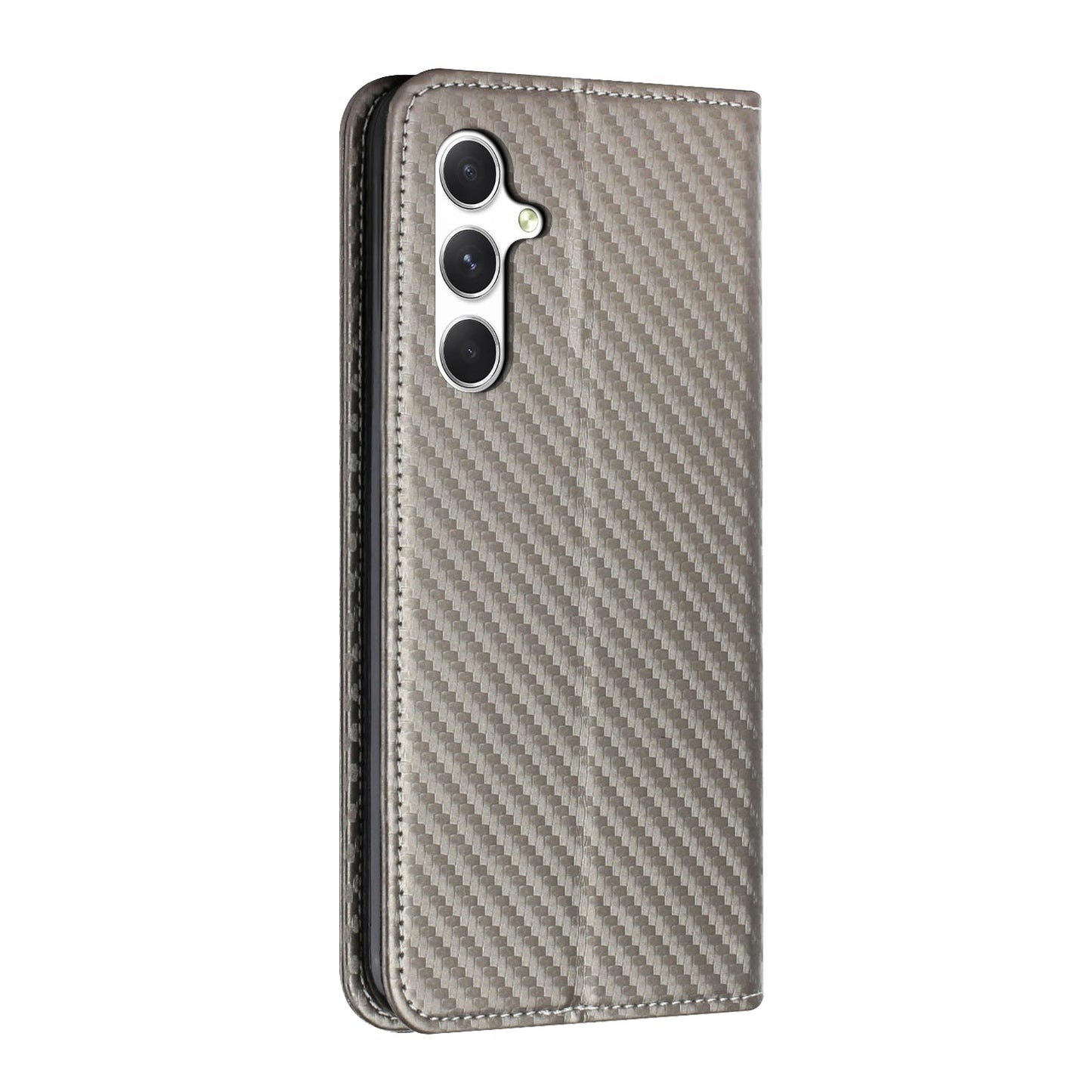 For Samsung Galaxy A16 5G / A16 4G Case Leather Flip Phone Cover Stand Strong Magnetic Closure - Grey