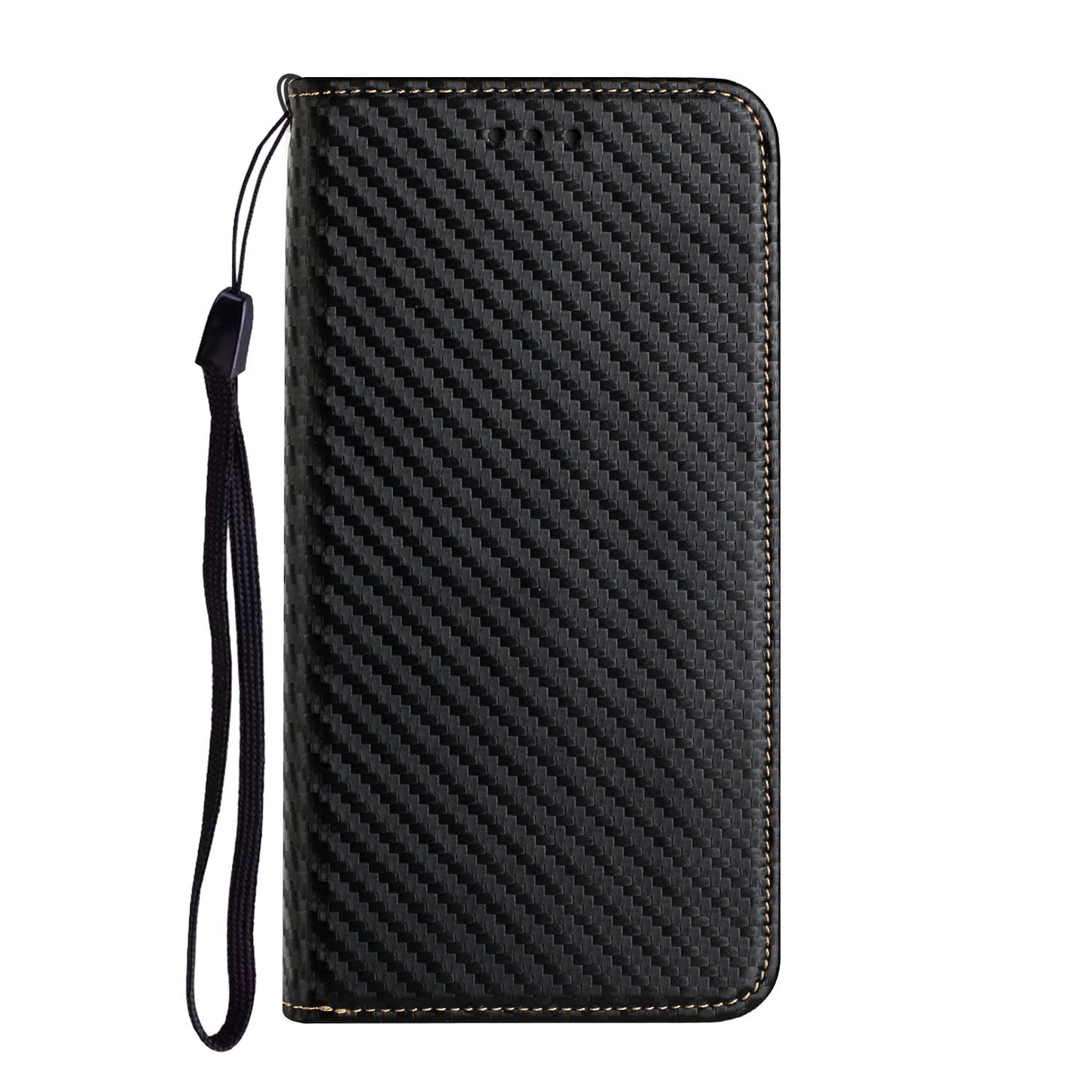 For Samsung Galaxy A06 Case Leather Flip Phone Cover Stand Strong Magnetic Closure - Black