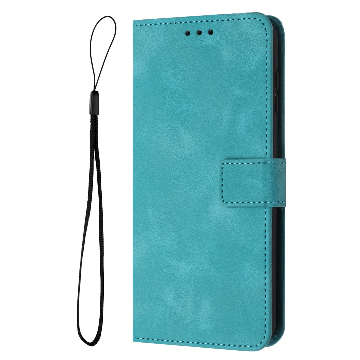 For Samsung Galaxy A06 Leather Case Solid Color Wallet Protective Phone Cover - Green