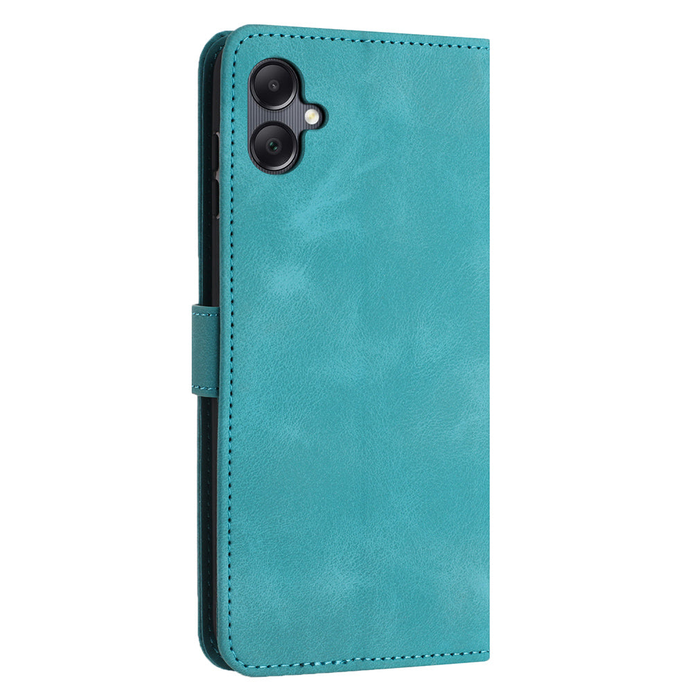 For Samsung Galaxy A06 Leather Case Solid Color Wallet Protective Phone Cover - Green