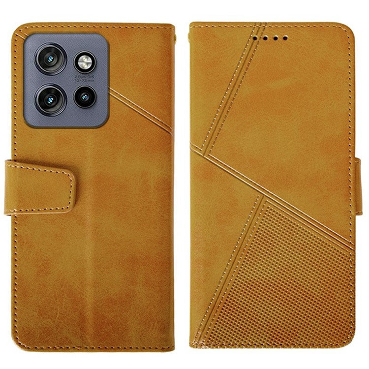 IDEWEI For Motorola Edge 50 Neo 5G / Moto S50 5G / Thinkphone 25 5G Wallet Phone Case Calf Texture Stand Leather Cover - Orange