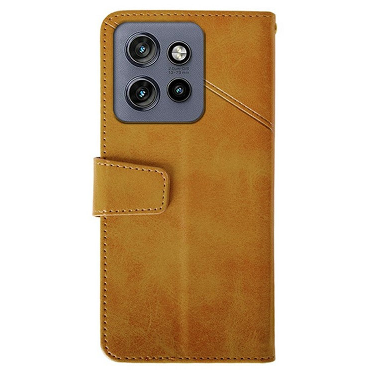 IDEWEI For Motorola Edge 50 Neo 5G / Moto S50 5G / Thinkphone 25 5G Wallet Phone Case Calf Texture Stand Leather Cover - Orange