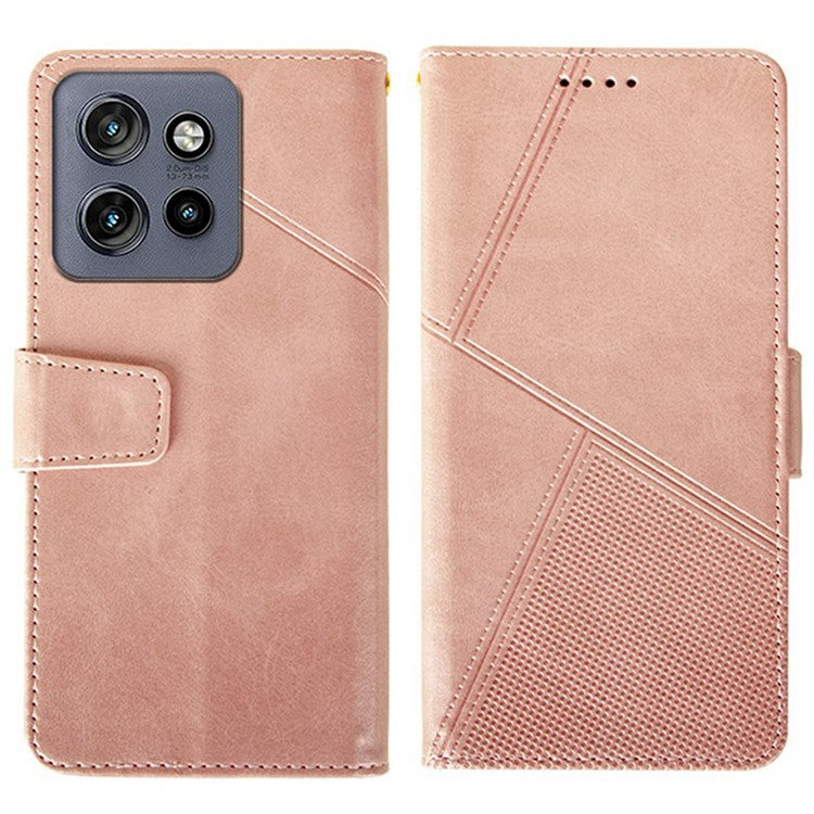 IDEWEI For Motorola Edge 50 Neo 5G / Moto S50 5G / Thinkphone 25 5G Wallet Phone Case Calf Texture Stand Leather Cover - Pink