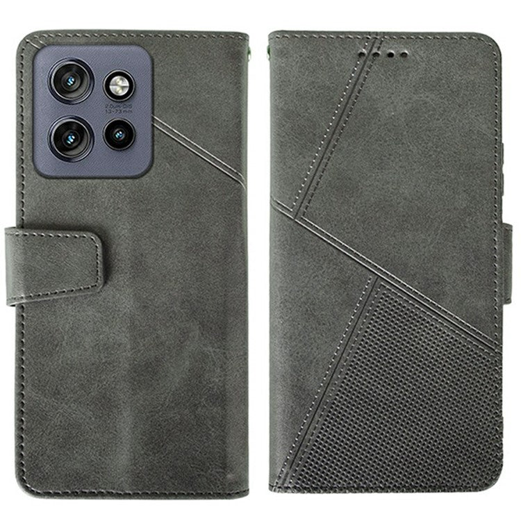 IDEWEI For Motorola Edge 50 Neo 5G / Moto S50 5G / Thinkphone 25 5G Wallet Phone Case Calf Texture Stand Leather Cover - Grey