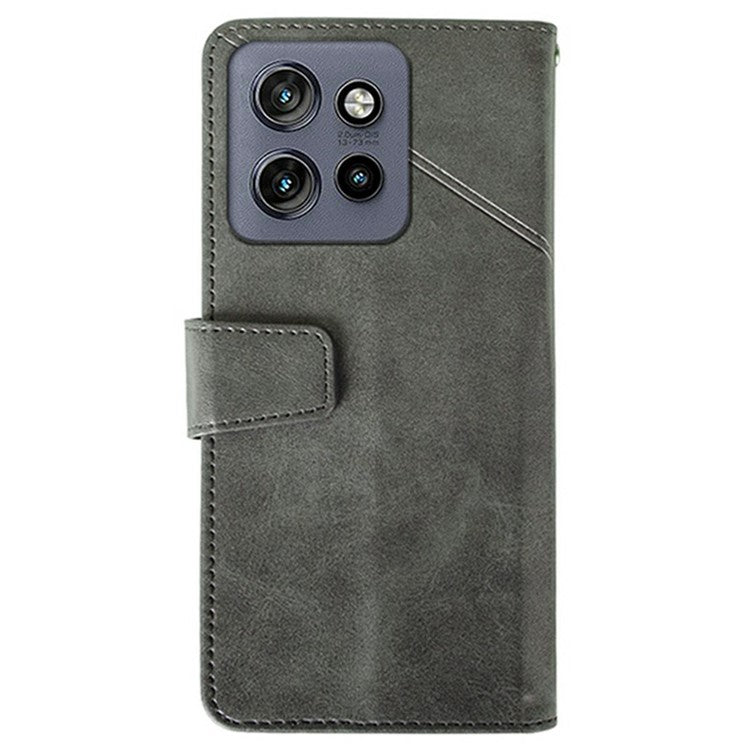 IDEWEI For Motorola Edge 50 Neo 5G / Moto S50 5G / Thinkphone 25 5G Wallet Phone Case Calf Texture Stand Leather Cover - Grey