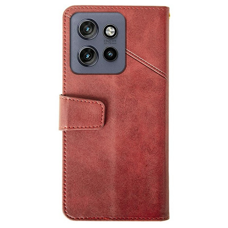 IDEWEI For Motorola Edge 50 Neo 5G / Moto S50 5G / Thinkphone 25 5G Wallet Phone Case Calf Texture Stand Leather Cover - Red
