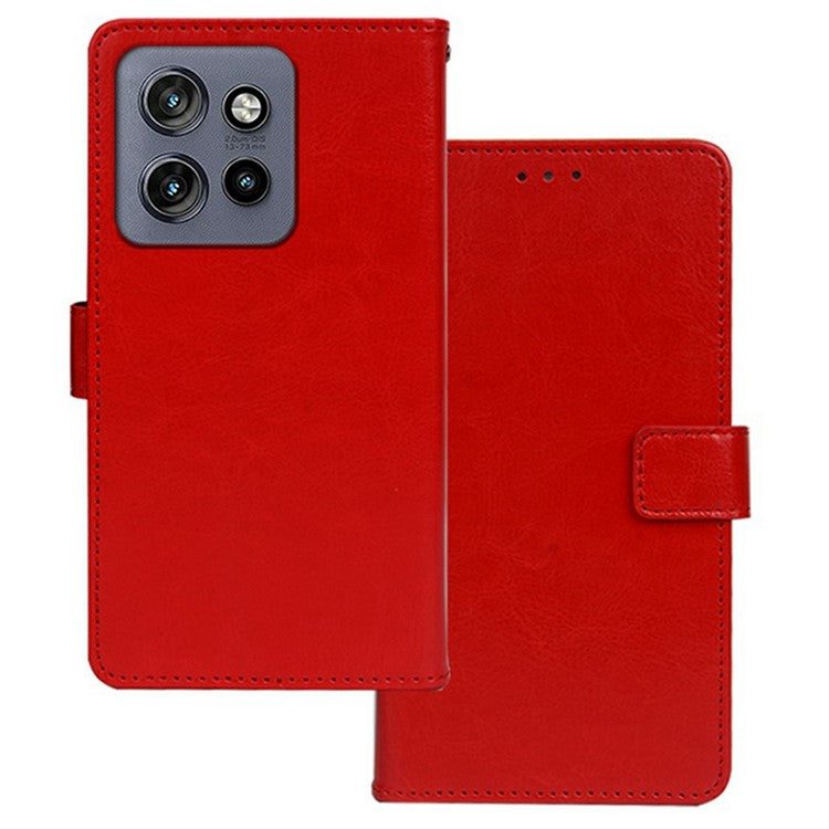 IDEWEI For Motorola Edge 50 Neo 5G / Moto S50 5G / Thinkphone 25 5G Phone Case Card Slots Leather Cover Crazy Horse Texture - Red