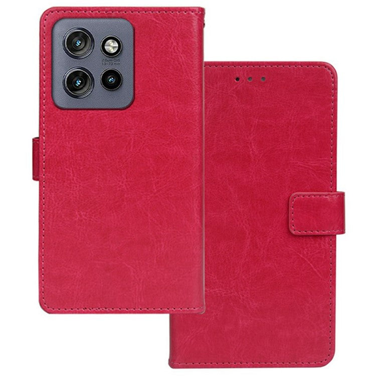 IDEWEI For Motorola Edge 50 Neo 5G / Moto S50 5G / Thinkphone 25 5G Phone Case Card Slots Leather Cover Crazy Horse Texture - Rose