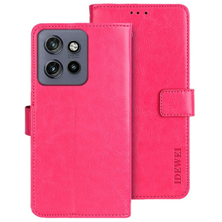 IDEWEI For Motorola Edge 50 Neo 5G / Moto S50 5G / Thinkphone 25 5G Stand Case Crazy Horse Texture Leather Phone Cover - Rose