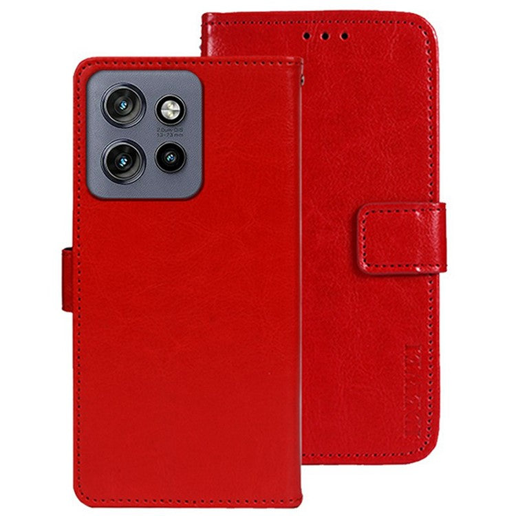 IDEWEI For Motorola Edge 50 Neo 5G / Moto S50 5G / Thinkphone 25 5G Stand Case Crazy Horse Texture Leather Phone Cover - Red